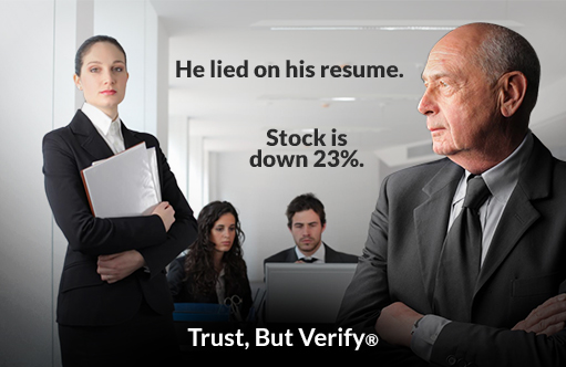 He lied on his resume. Stock is down 23%. - Owens OnLine® Trust, But Verify®